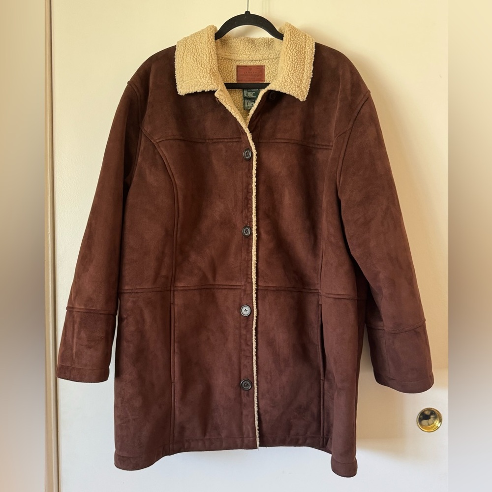 Lauren Ralph Lauren Brown Coat with Cream Collar - Picture 2 of 6